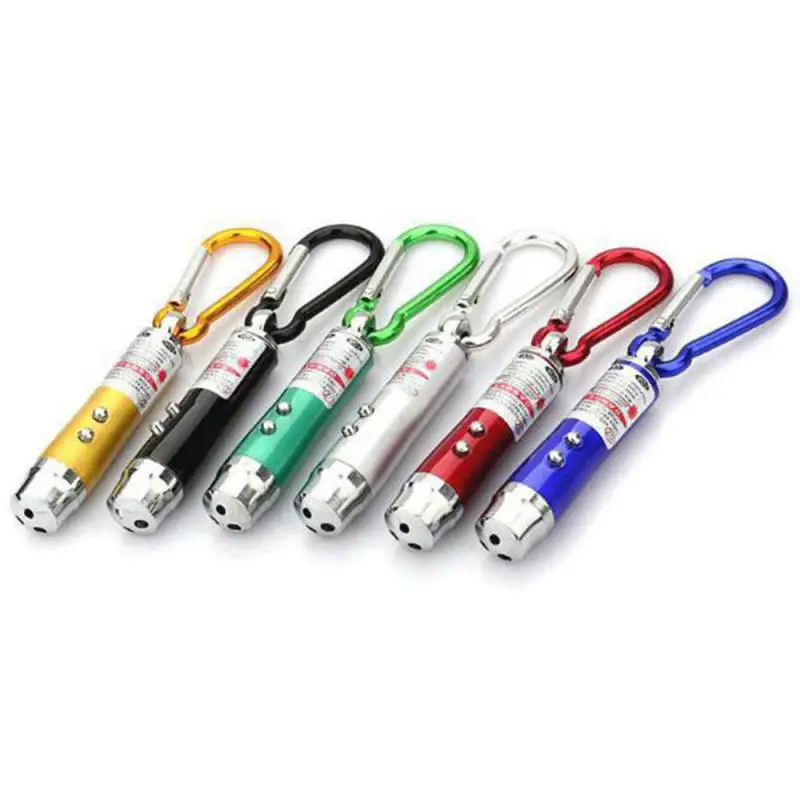 1pc NEW Cat Mini Laser Lazer Pen Portable 2types Funny Red Dot Laser Light Toy Pointer Keychain Keyring For Cat Dog Puppy Play