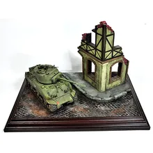 1/35 масштаб расположение пейзажей военные здания руины дом модель Dioramas набор деревянный и пенопластовый материал