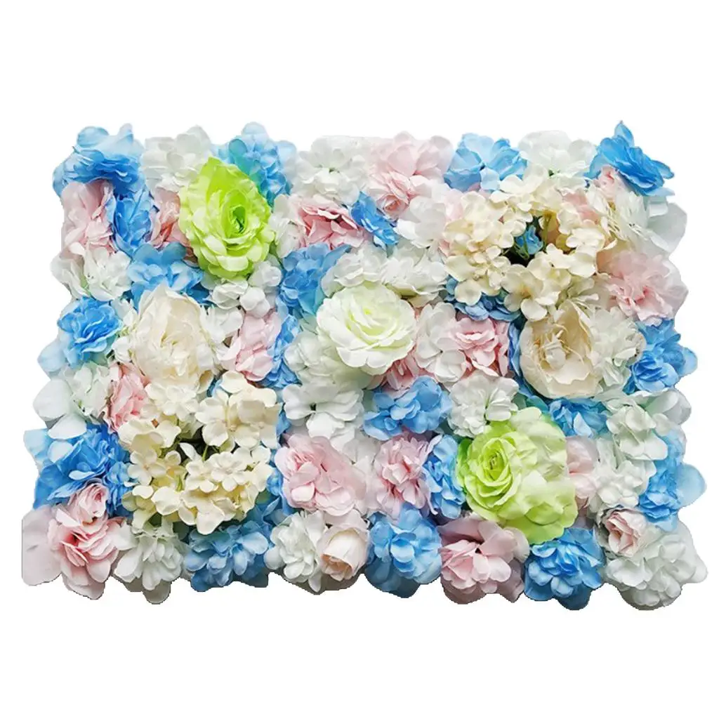 40*60 artificial flower wall panel rose hydrangea wedding backdrop decor party hotel Christmas flower wall carpet