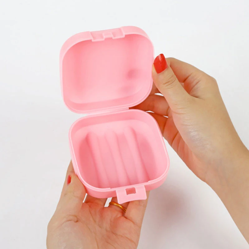 New Plastic Travel Soap Box Dish Candy Color Portable Soap Holder Rectangle Square Soap Storage Container Bathroom Accessories