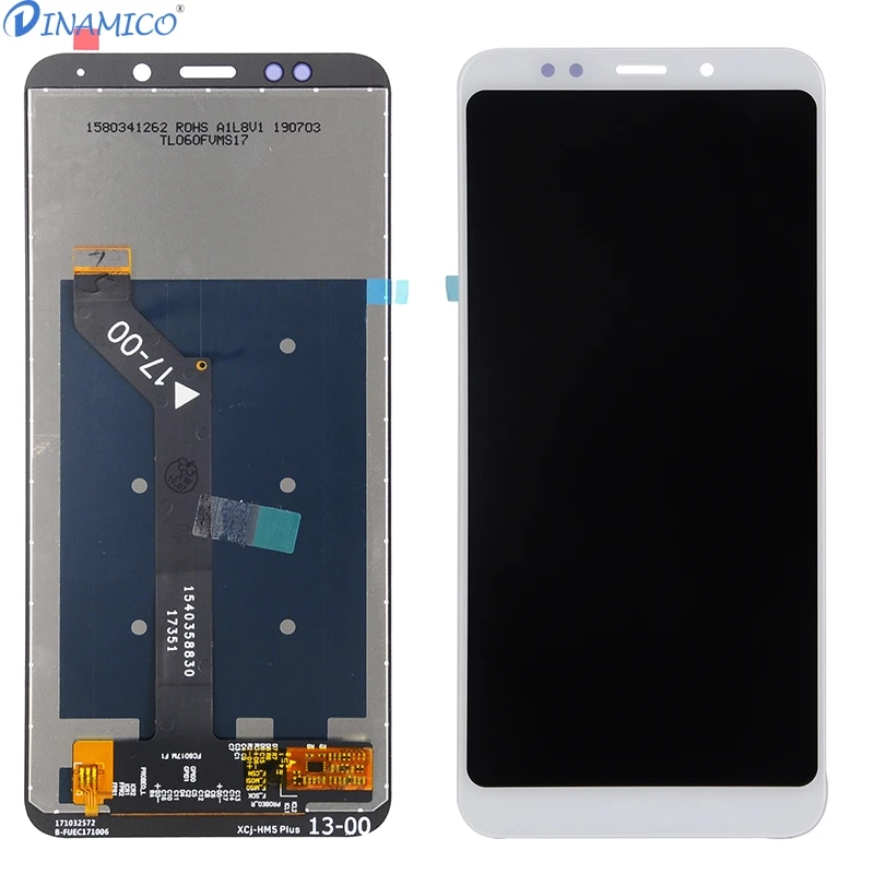 Dinamico 5,99 дюймовый ЖК-дисплей для Xiaomi RedMi 5 Plus, сенсорная панель, стеклянный экран, дигитайзер в сборе с рамкой - Цвет: White No Frame