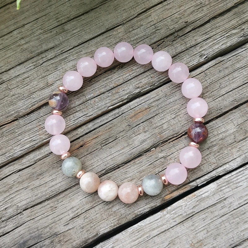 8mm Stone Beads,Labradorite,Quartz,Moon,JapaMala Sets,Spiritual Jewelry,Meditation,Inspirational,108 Mala Beads