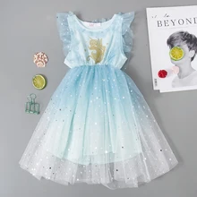 

2022 Girls Dress New Summer Girls Dresses Fancy Unicorn Mesh Princess Dress Toddler Tutu Baby Girls Tulle Dress Casual Wear 3 8Y