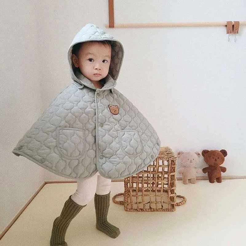 Children Clothing Boys Girls Kids Keep Warm Cloak Coat New Autumn Winter Baby Boys Girls Thicken Cartoon Bear Hooded Cloak