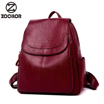 

Women Leather Backpacks High Quality Ladies Bagpack Luxury Designer Large Capacity Casual Daypack Sac A Dos Girl Mochilas