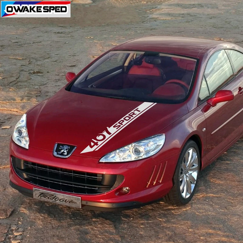 Двусторонняя Спортивная полоска наклейка на автомобильный капот для PEUGEOT 407 ST SW