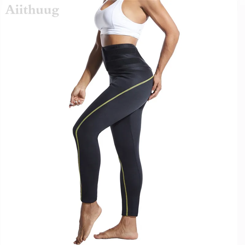 tummy tucker Aiithuug Women Waist Trainer Sauna Pants High Waist Slimming Legging Tummy Control Neoprene Weight Loss Body Shaper Pants shapewear bodysuit