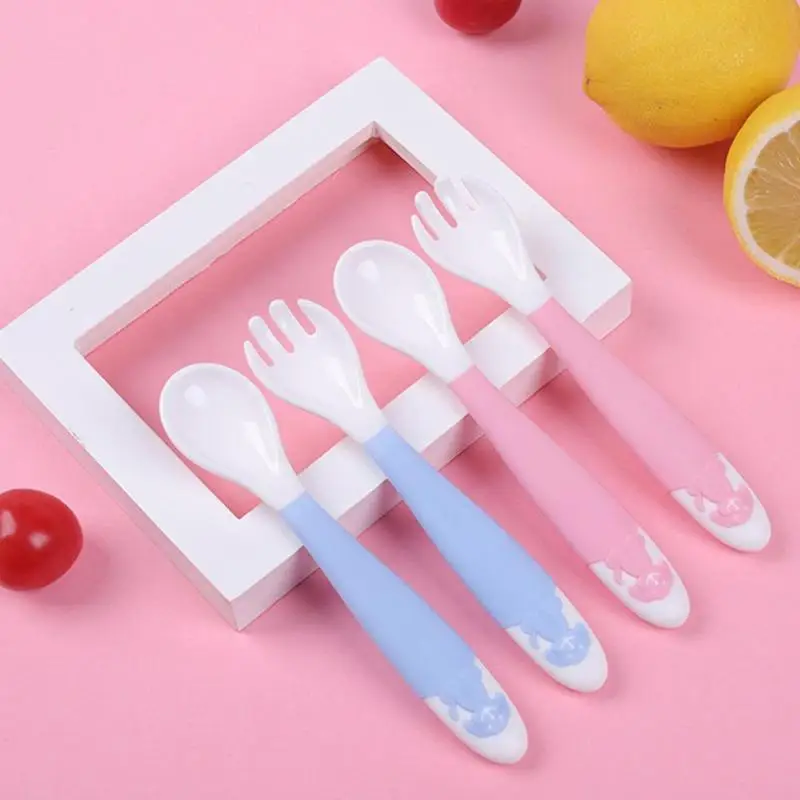 2Pcs Baby Pacifier Feeding Spoon Curved Spoon Children Tableware For Children Flatware Cutlery Spoon Infant Feeding Spoons