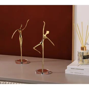 

Modern Minimalist Light Luxury Ballet Dancercopperornaments Living Room Winecabinetshelfoffice Furnishingsgifts Home Decorations