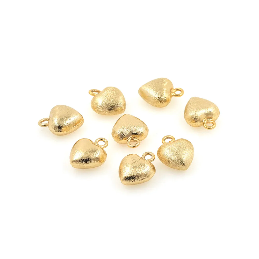 

Brass Heart-Shaped Pendant, Heart Charm, DIY Jewelry And Bracelet Necklace Making Supplies 14.5x11.5x6.2MM