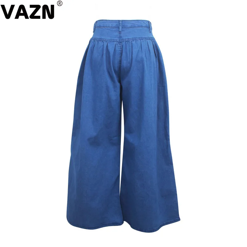 VAZN GHSF12053 новые джинсы для молодых девушек Примечание элегантные офисные сексуальные однотонные высококачественные женские длинные джинсовые широкие джинсы брюки