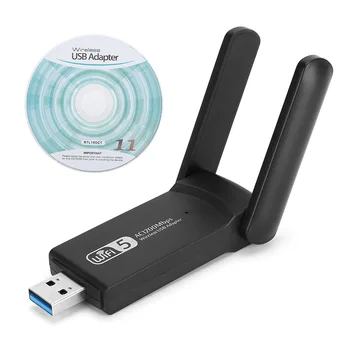 

Dual Antenna USB 3.0 WiFi 2.4G & 5G Wireless Adapter Network Card 1200Mbps with Disk