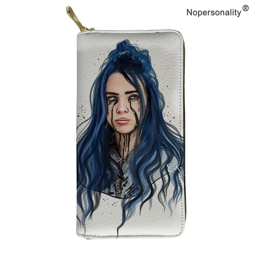 Nopersonality Billie Eilish, длинный женский кошелек с принтом, кошелек из искусственной кожи на молнии, Женский кошелек, клатч, женский кошелек, кошелек для монет - Цвет: YY2526Z21