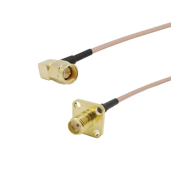 

SMA Male Right Angle to SMA Female Panel Mount Assembly Pigtail Extension RG316 Copper Conductor for Wireless Antenna 3-15M