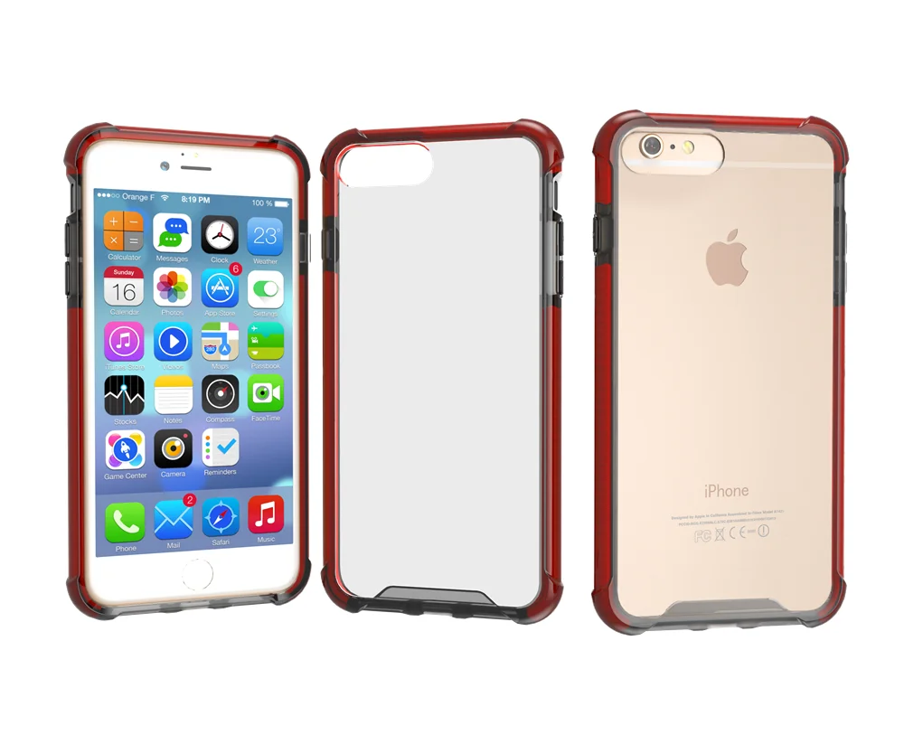 Акриловый чехол с защитой от падения для iPhone 6 6S plus TPU + PC 7plus ударопрочный задней