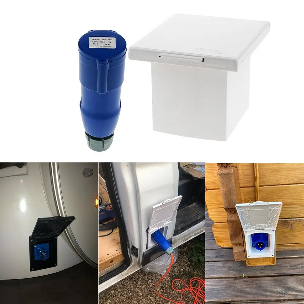 RVexternalsocket220V240VCamperExternalFlushHookUpWaterproof