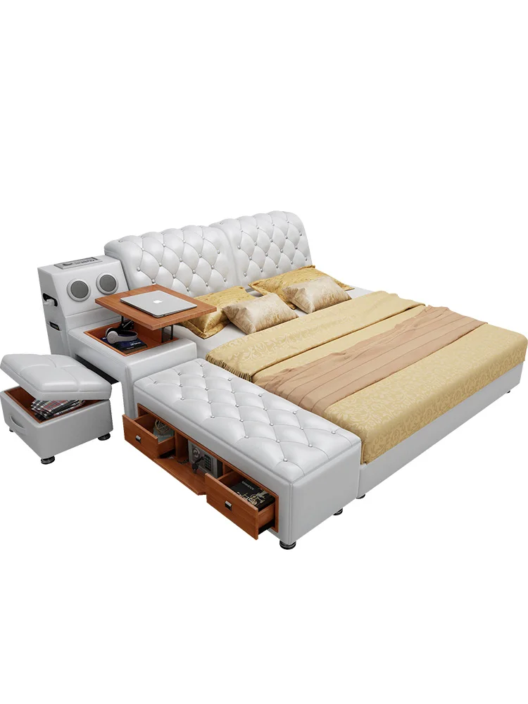

Popular bedroom furniture multi-functional leather massage bed bedroom sets