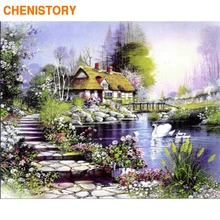 

CHENISTORY Frame Rural DIY Painting By Numbers Modern Wall Art Picture By Numbers Landscape Canvas By Numbers For Home Decors