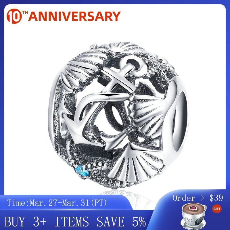 

CodeMonkey Authentic 925 Sterling Silver Tropical Beach Shell Beads Charms Fit Charm Bracelets & Necklaces DIY Jewelry CMC995