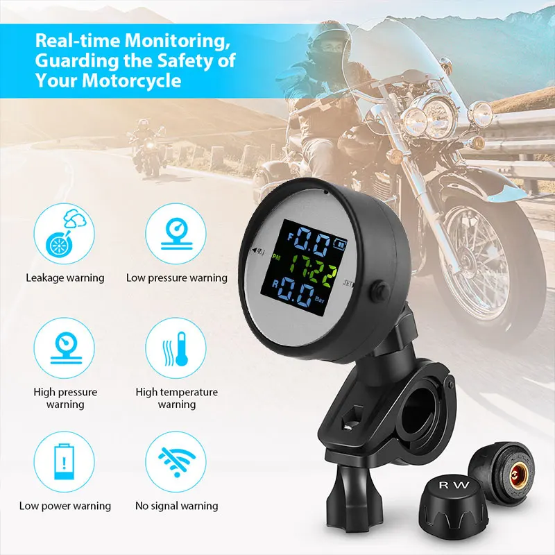 Система контроля давления в шинах TPMS безопасность шин контроль давления шины для мотоцикла сигнализация давления USB интерфейс