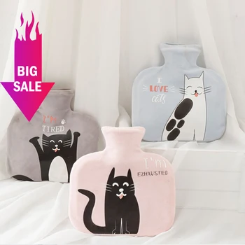 

Soft Plush Hot Water Bottle Wth Cover Warm Print Cute Hand Warmer Pocket Warmer Rubber Hot Water Bag Portable home