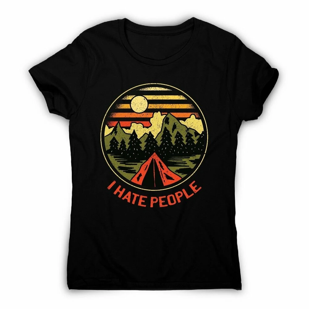 Смешная женская футболка премиум класса Hate people |