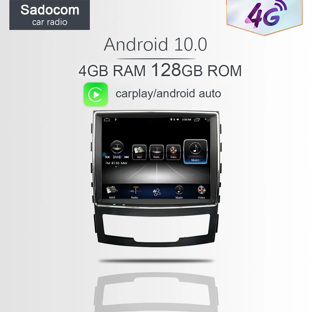 8 4 &quot4G LTE DSP 2 din Android 10 0 для SsangYong Korando 2011-2013 ядер Гб 64 ГБ Автомобильный DVD-плеер carplay