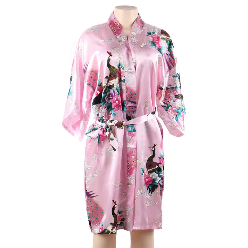 Europe And America Large Size WOMEN'S Pajamas Printed Women's Robes Tied Belt Nightgown Supply of Goods R80