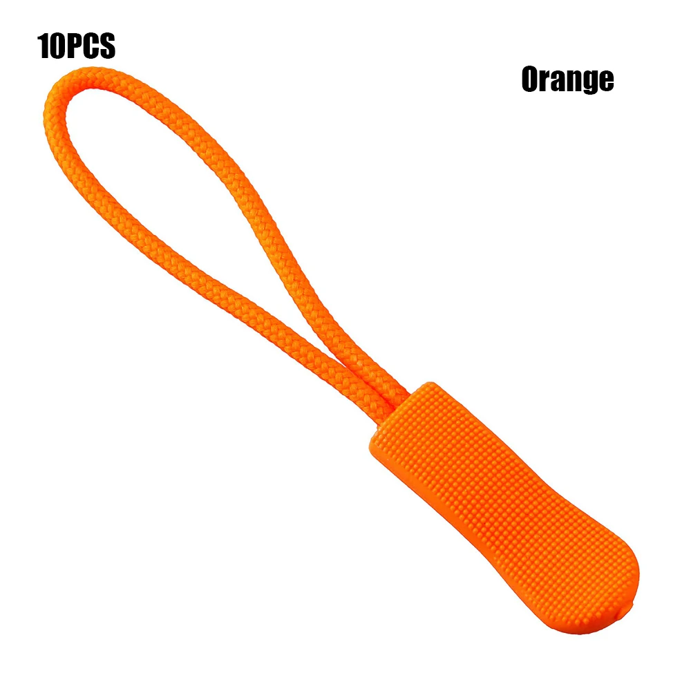 Orange 10 шт. аксессуары для сумок, Съемник на молнии, подходит для веревочной бирки, фиксатор на молнии, сменный зажим, сломанная Пряжка, дорожная сумка, чемодан, палатка - Цвет: Orange