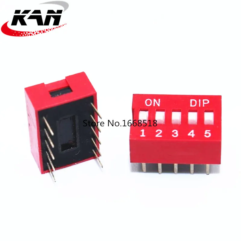 10PCS Slide Type Switch 1 2 3 4 5 6 7 8 9 10 12 Bit 2.54mm Position Way DIP Red Pitch Toggle Switch Red Snap Switch hjxrhal light switch wifi Wall Switches