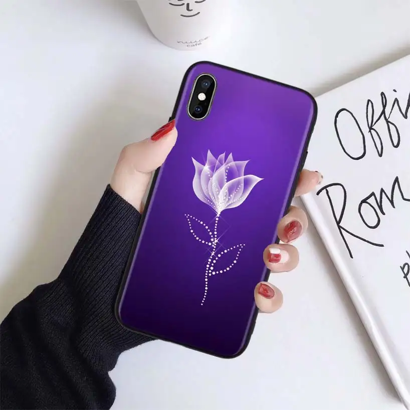 Футляр фиолетового цвета infinity on для Apple iphone 11 Pro XR XS Max X 7 8 6 6S Plus 5 5S SE Черный силиконовый чехол для телефона - Цвет: BS126-7