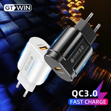 GTWIN USB зарядное устройство Quick Charge 3,0 для iPhone X 8 7 Быстрая настенная Зарядка для samsung S9 Xiaomi Mi 8 huawei мобильный телефон EU US Plug