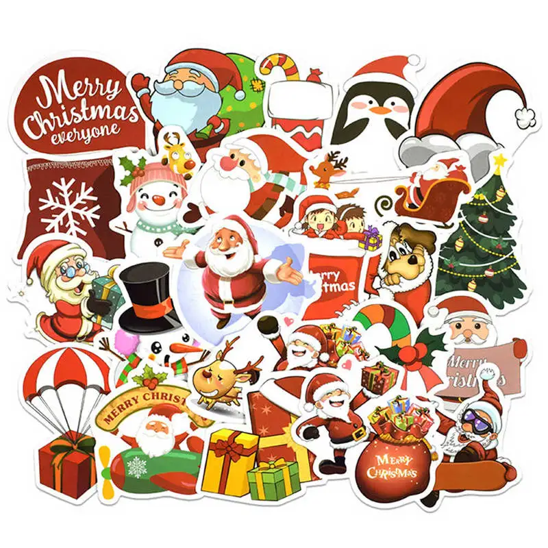 25 шт./компл. Merry Christmas наклейки Улица граффити мультфильм тележка чехол наклейка набор на Рождество День Водонепроницаемая наклейка из ПВХ
