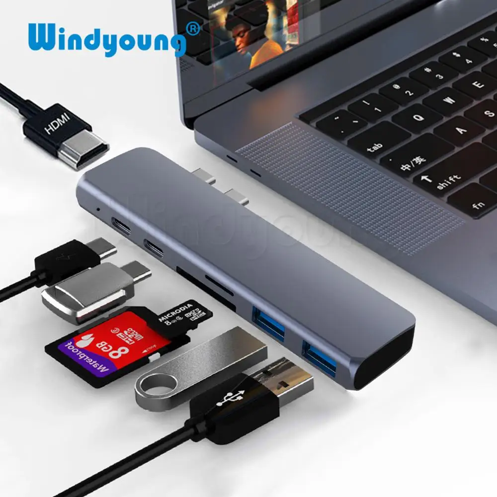 USB хаб с интерфейсом Thunderbolt 3 Type C HDMI 4K PD 0|USB-хабы| |