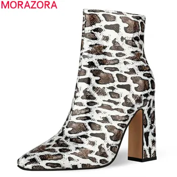 

MORAZORA 2020 New Brand fashion ankle boots sexy extreme high heels square toe women boots autumn winter shoes woman