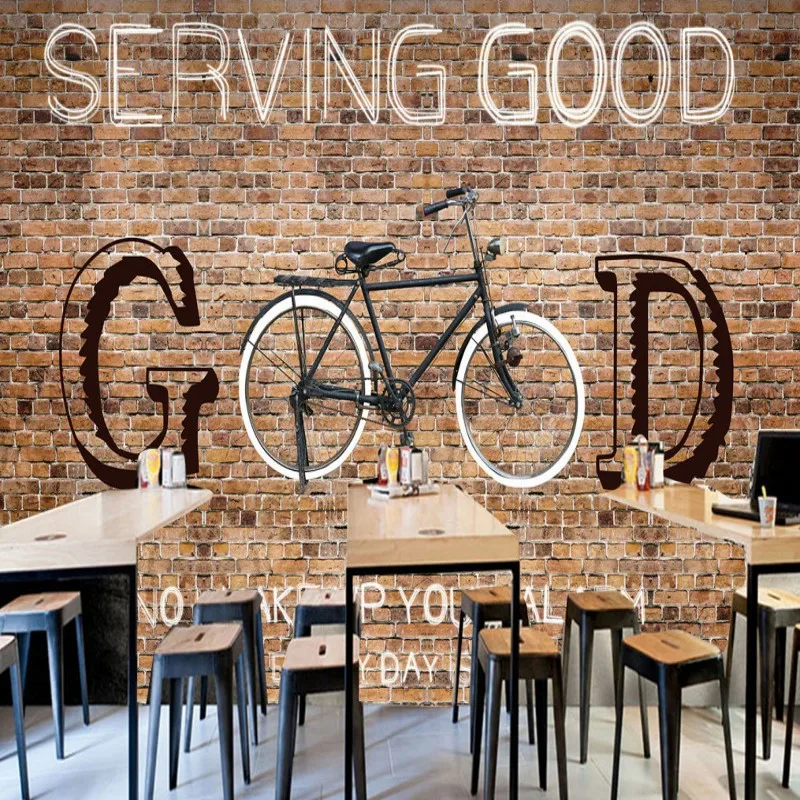 

Drop Shipping Wallpaper 3d European Style Retro Brick Mural KTV Restaurant Bar Cafe Background Wall Custom Wallpaper
