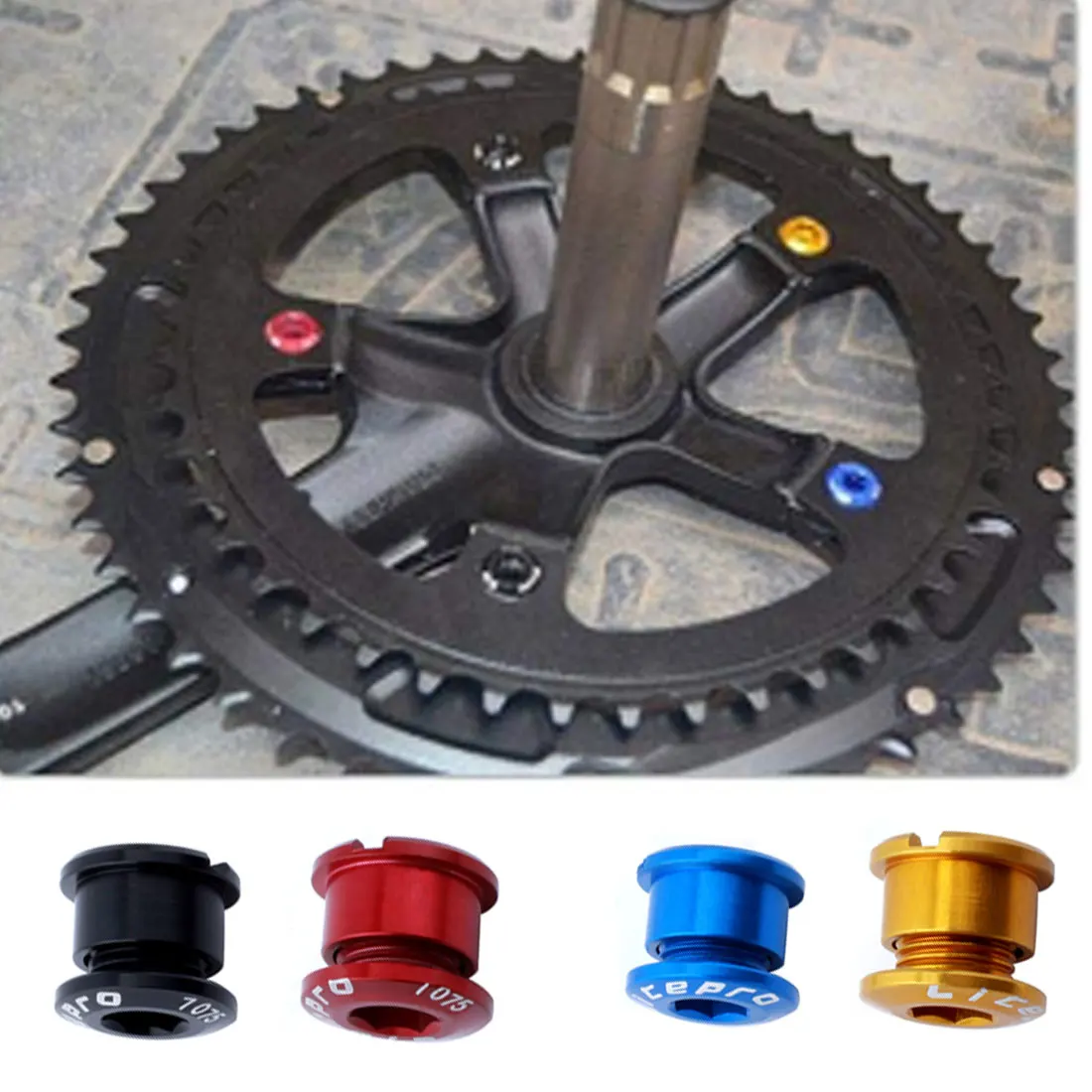 

5pcs Bicycle Chainwheel Screws Aluminum Alloy 6.5mm Single Chainring Wheel Bolt Road MTB Bike Disc Screws for Crankset