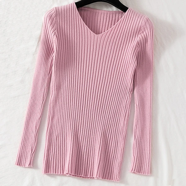 Gagarich, пуловер, вязаный свитер, женская зимняя одежда, джемпер с v-образным вырезом, мягкие вязаные свитера, женские вязаные свитера - Цвет: Pink