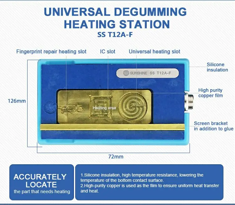 SS-T12A iPhone X системная плата стратифицированный тепловой инструмент разборка нагревательная станция 185 градусов точный Быстрый разделительный инструмент