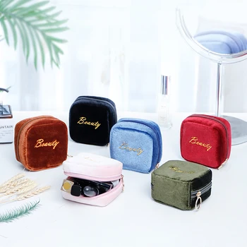 

Women's Portable Outdoor Lipstick Storage Bag Travel Mini Large Capacity Cosmetic Organizer Package Zipper Change Coin Purse