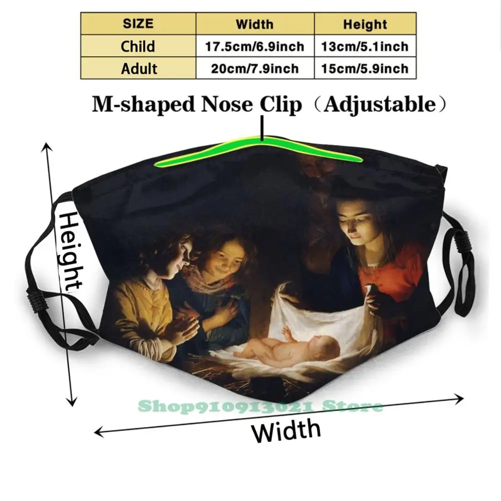 Adoration Of Christ Child Cycling Skiing Hiking Camping Sport Scarf Adorazione Del Bambino Adoration Christ Child Shepherd mens infinity scarf