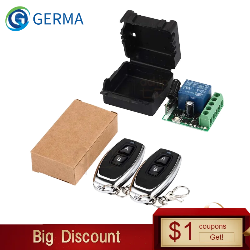 

GERMA 433Mhz Universal Wireless Remote Control Switch DC 12V 1CH relay Receiver Module RF Transmitter 433 Mhz Remote Controls