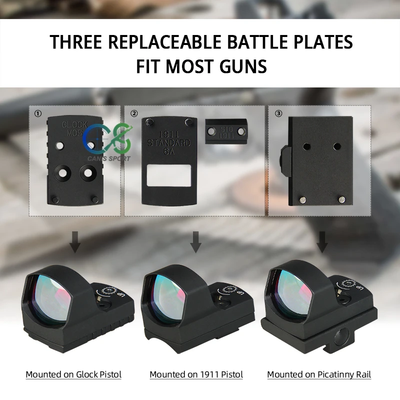 PPT красный точечный прицел Airgun Riflescope страйкбол 3MOA микро точка с рефлекторным креплением для прицела подходит 1911 G17 в охотничьей оптике gs2-0129