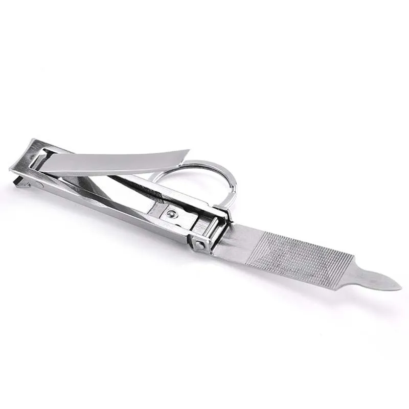 Stainless Steel Ultra-thin Foldable Hand Toe Nail Clippers 5 IN 1 Cutter Trimmer Manicure Scissors With Free Nail File With Ring