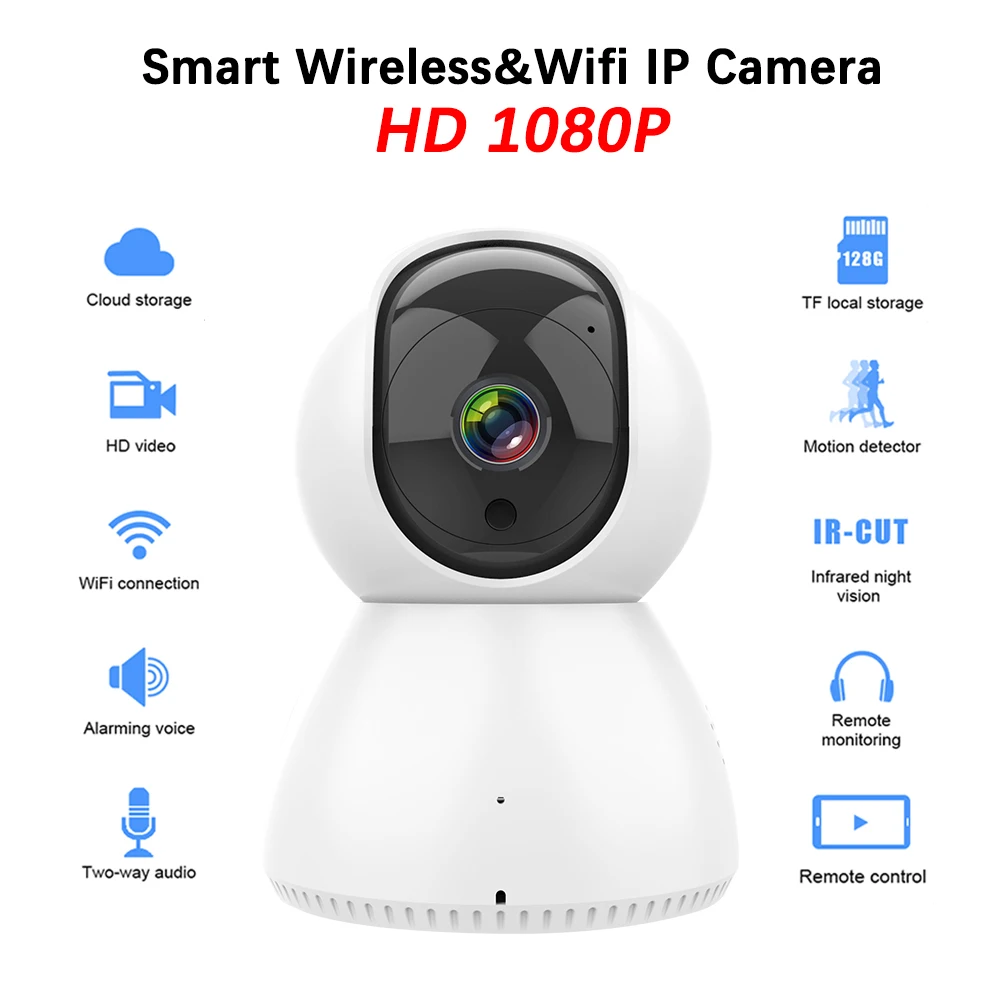 1080P беспроводная Wifi камера панорамирование/наклон ip-камера с автоматическим