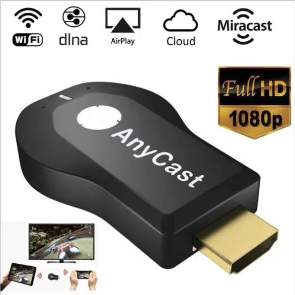 Anycast m4plus зеркальное отображение несколько ТВ-палок адаптер мини Android литой HDMI WiFi ключ 1080P новейший