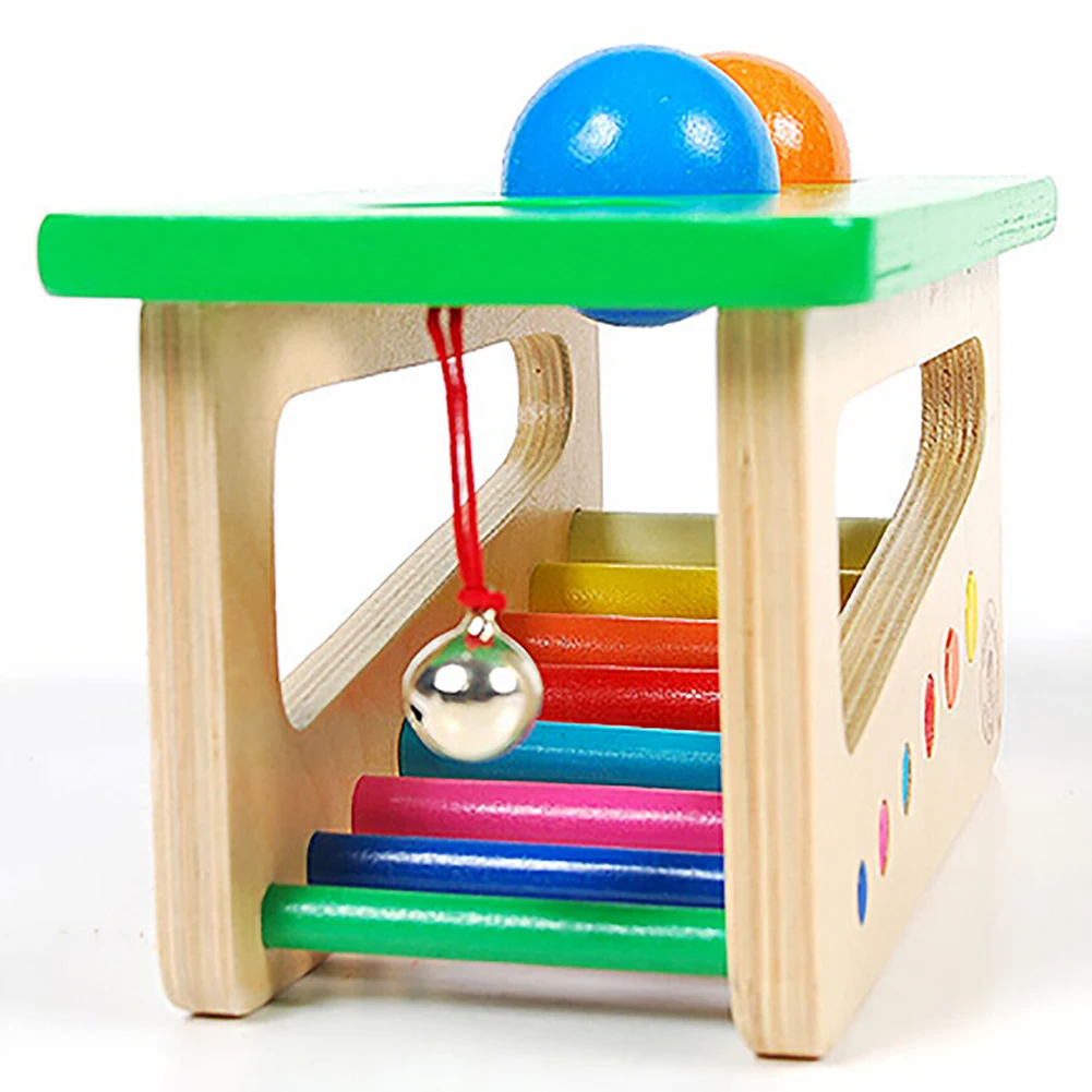 Деревянный молот для Оглушения Роллинг мяч колокольчик дети музыка развивающая игрушка