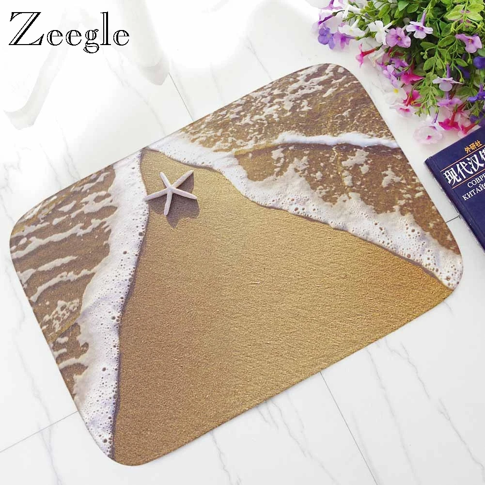 Thickened Coral Carpet Rugs Printed Entrance Hallway Floor Mat Out Door Welcome Mats Kitchen Rugs Bathroom Memory Foam Bath Mat