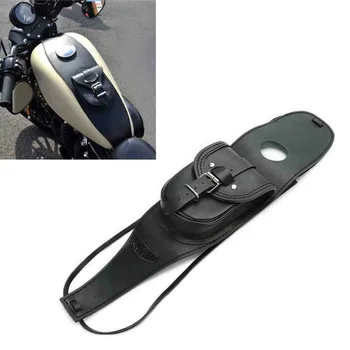 

PU Leather Gas Fuel Tank Cover Panel Pad Bib W/Pouch Fit For Harley Sportster