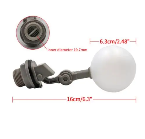 DN15 1/2'' DN20 3/4'' Inch Arrival Adjustable Mini Plastic Float Valve for Aquarium  Reverse Osmosis System Easily Used DN20